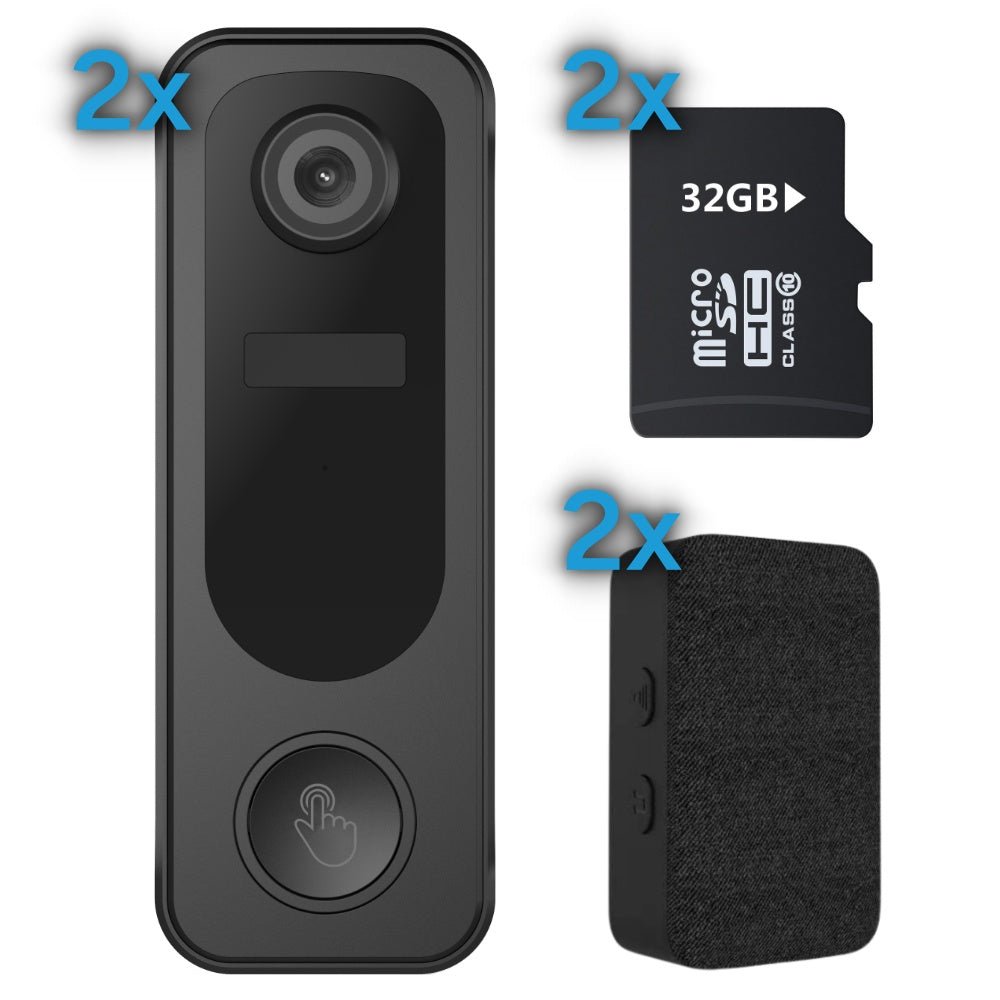 Draadloze Video Deurbel Dubbeldeurpakket - Beldeur