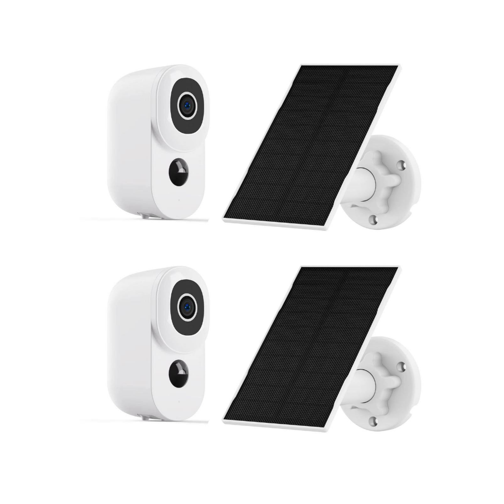 2x Security Camera with Solar Panel